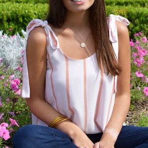 Pink and orange stripped top